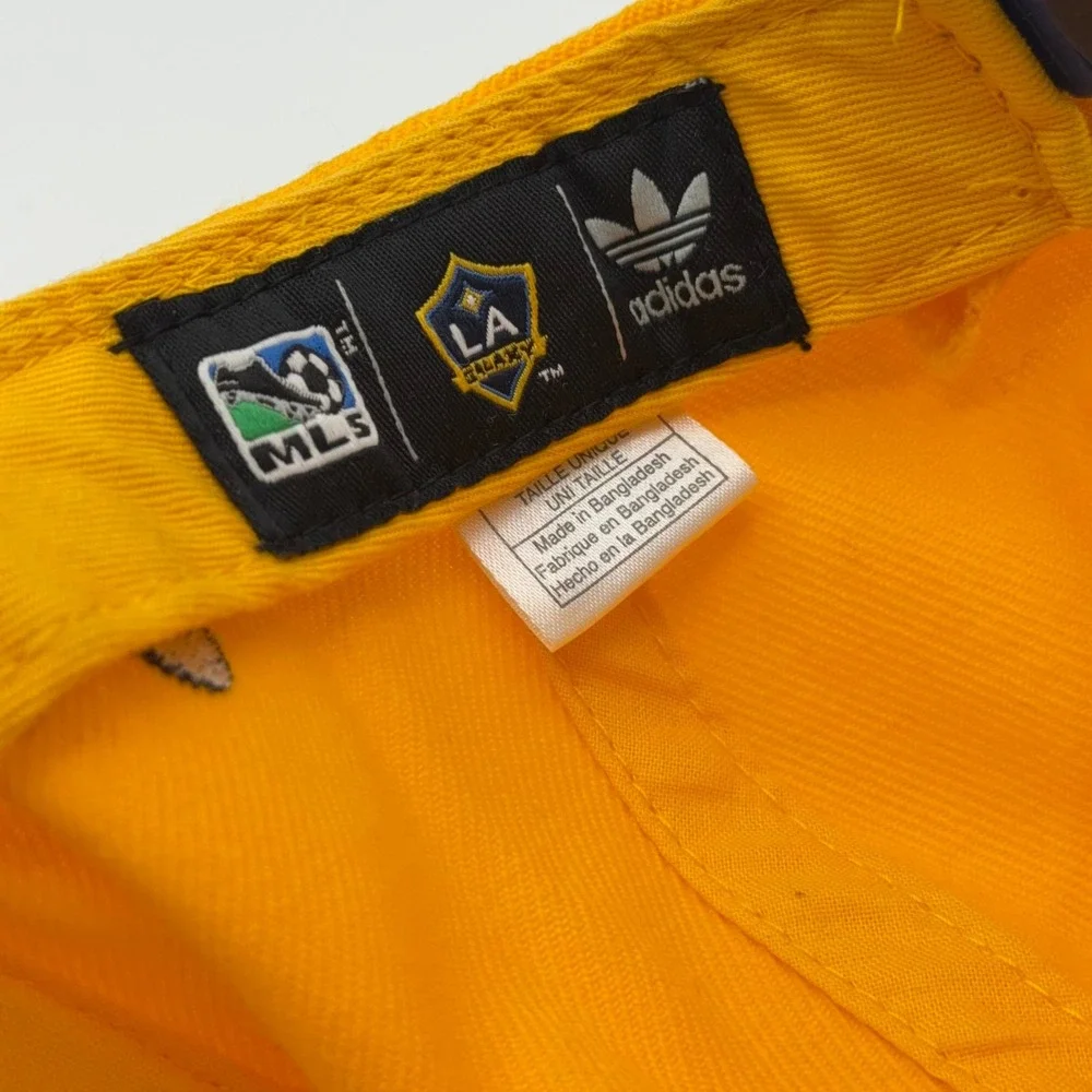 Vintage LA Galaxy Adidas Snapback Hat MLS Two‎ Toned Flat Brim OS Y2K Logo Slant